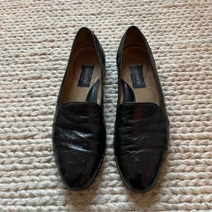 Vintage Mauri Black Ostrich Leather Loafers — Handmade Italian, Size 11